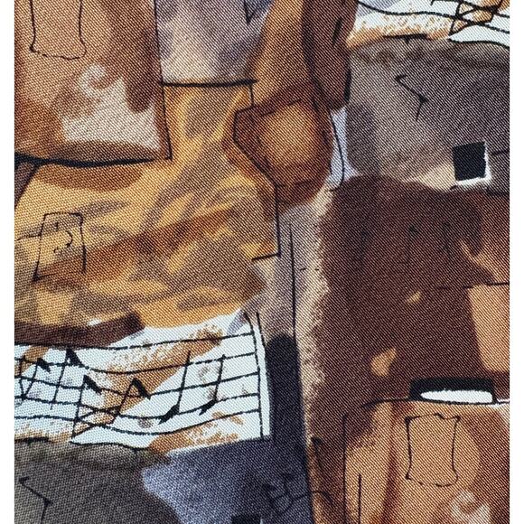 Jerry Garcia Brown Tan Gray Abstract Neck Tie - Picture 2 of 3